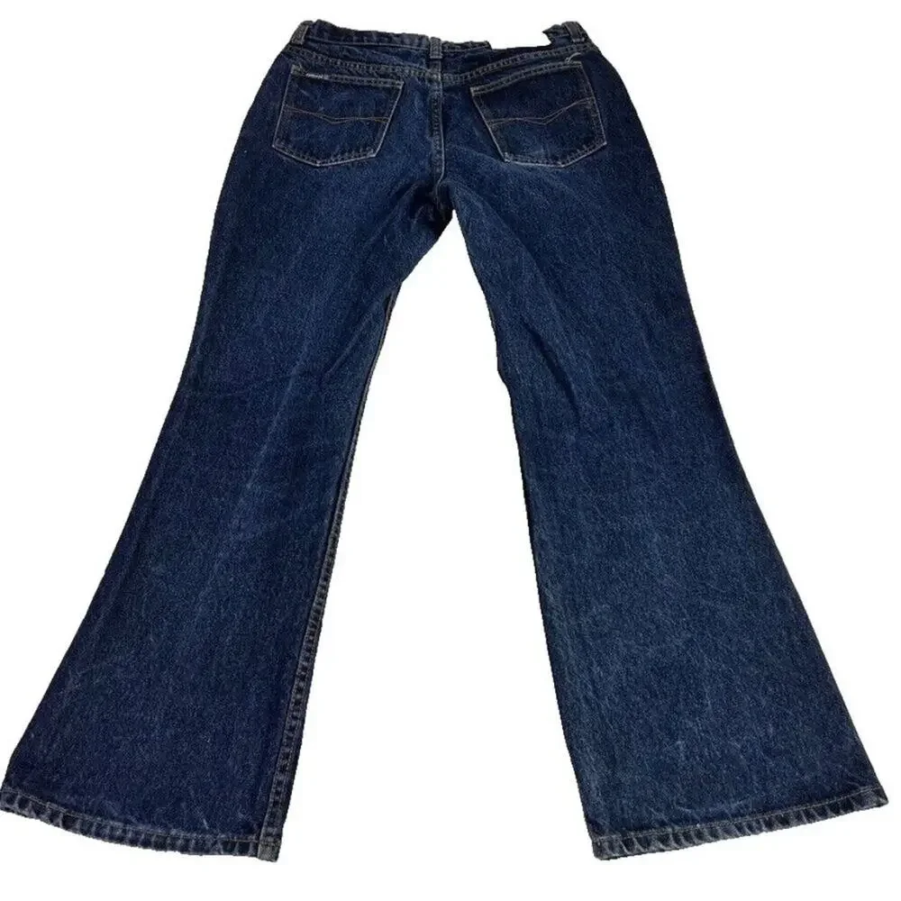 Jordache Jeans Womens 15/16 Blue Mid Rise Dark Wash Bootcut Leg Cowgirl Cowboy